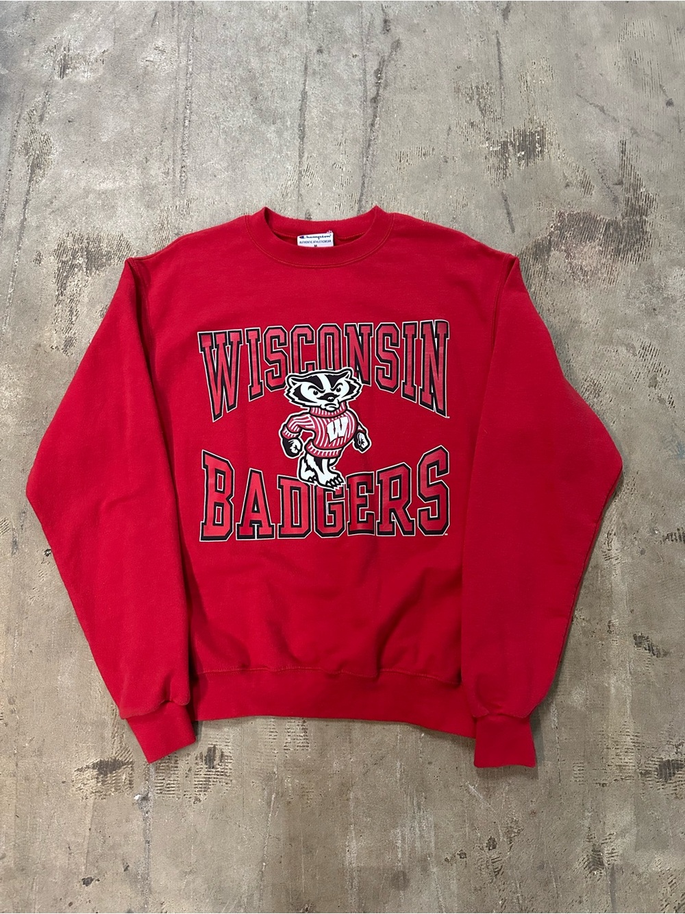 Champion Red Wisconsin Badgers Crewneck Sweatshirt